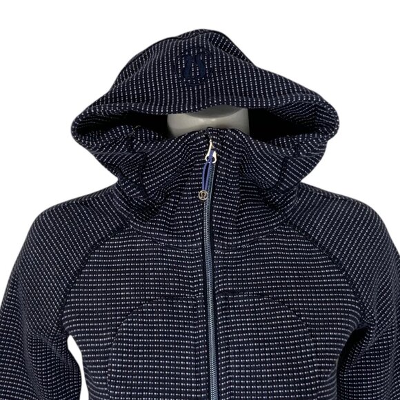 Lululemon Scuba Hoodie Sweatshirt 4 Double Dot Naval Blue Lullaby Thumb Holes - Picture 9 of 12